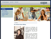 Tablet Screenshot of johannes-huebner-stiftung.de